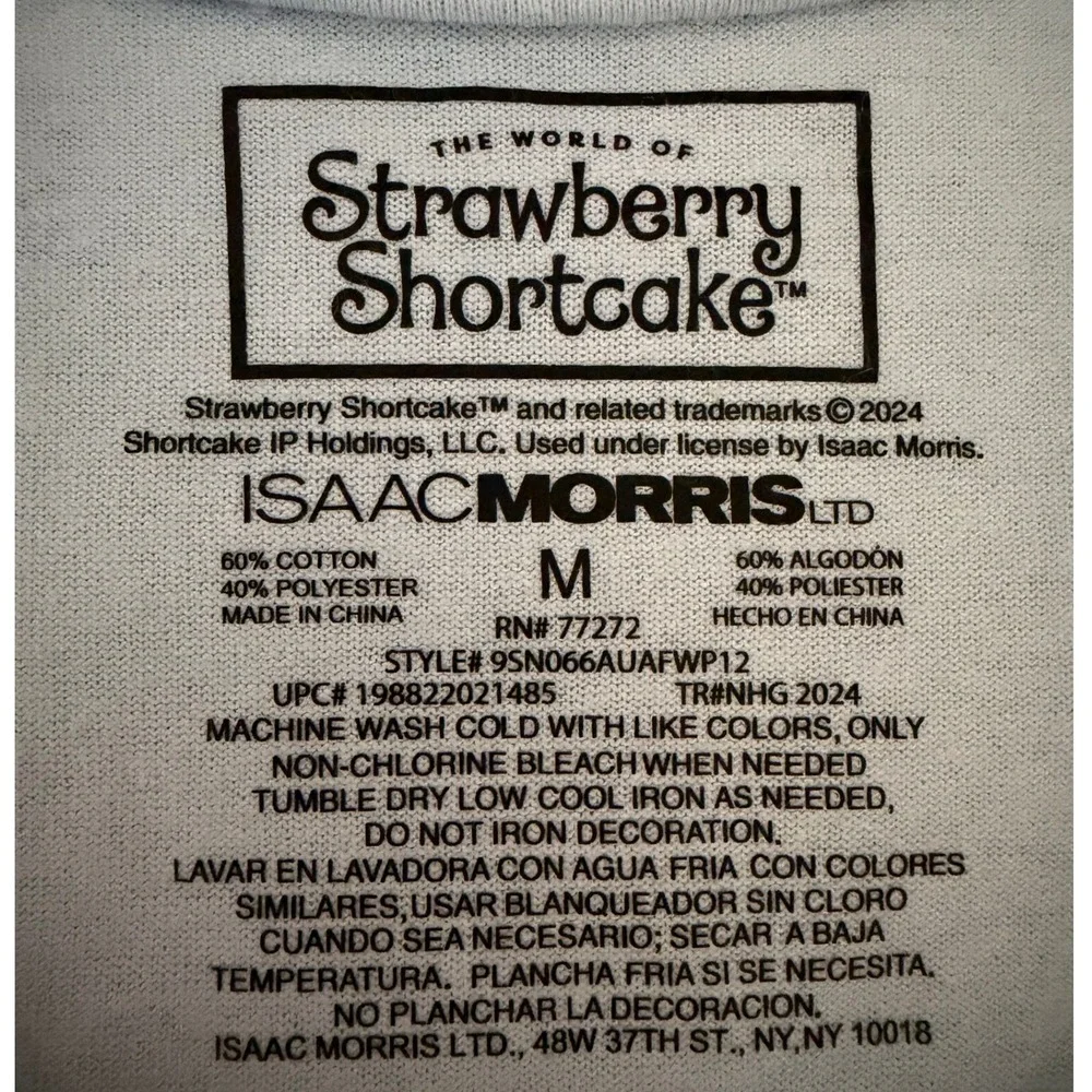 Strawberry Shortcake Women's Medium Isaac Morris Graphic Tee Light Blue 1986